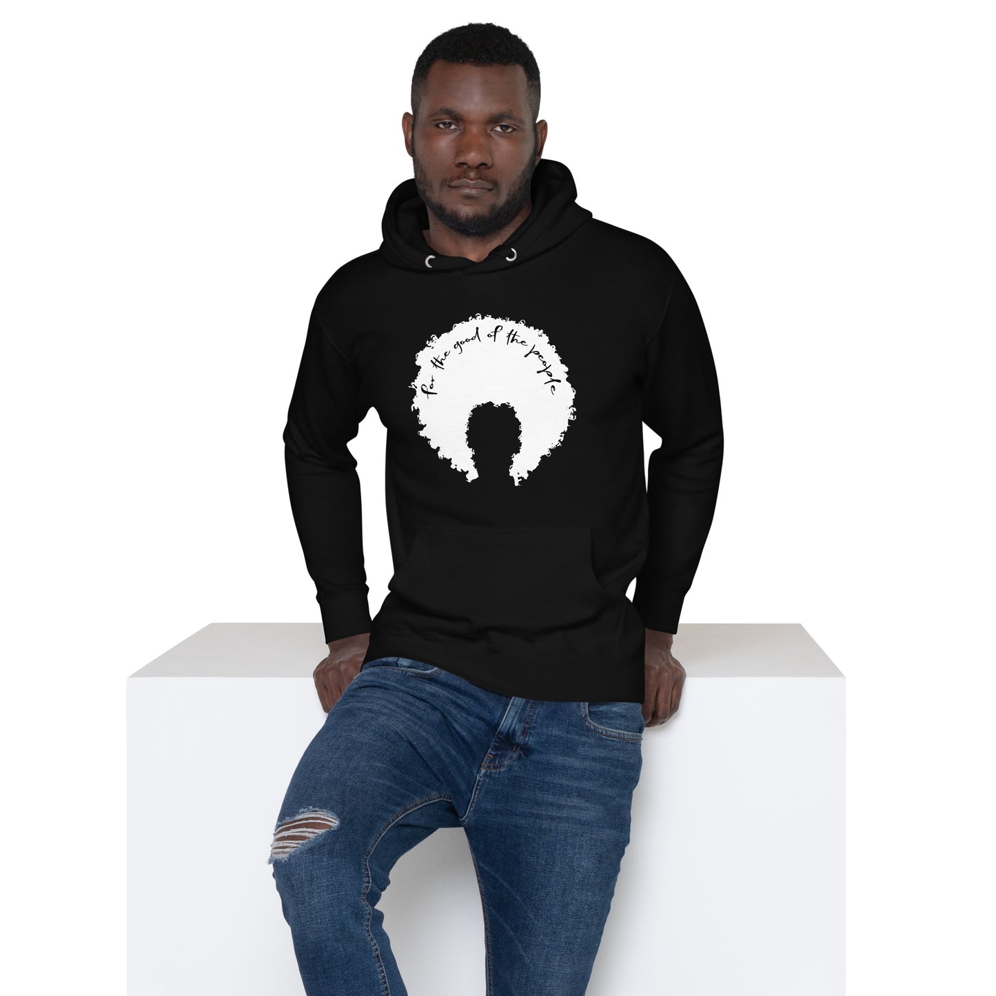 Signature Afro Hoodie - White Logo