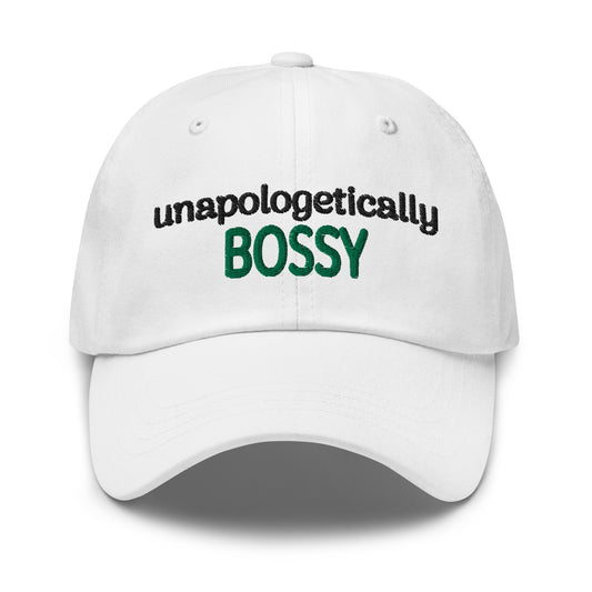 Unapologetically Bossy White Dad Hat