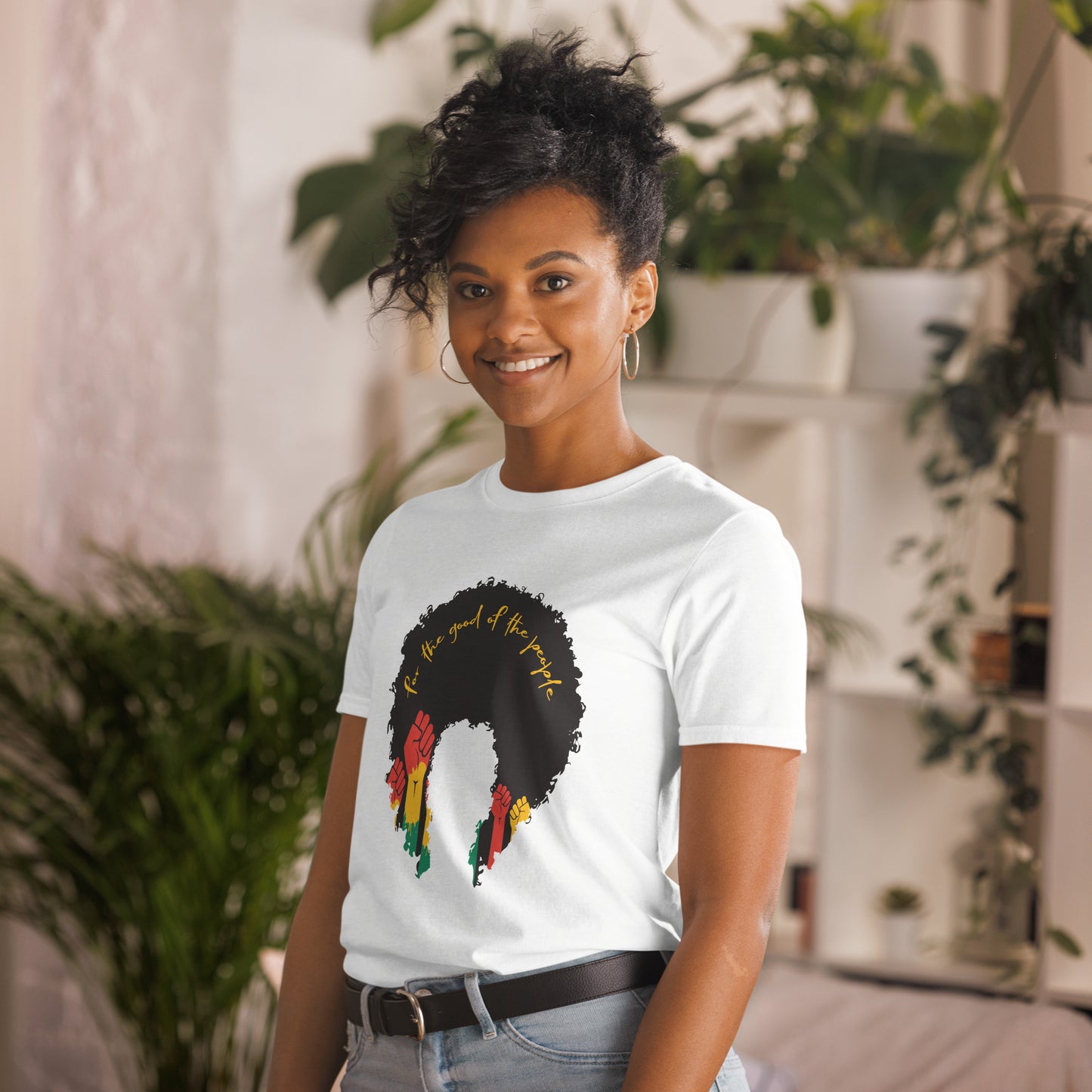 Black Power Fist Afro Unisex T-Shirt